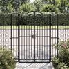 vidaXL Garden Gate Black 47.6"x3.1"x59.1" Wrought Iron