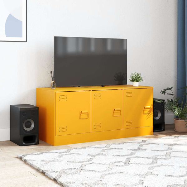 vidaXL TV Cabinet Mustard Yellow Cold-rolled steel Medium TV Cabinet