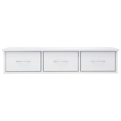 vidaXL Wall-mounted Drawer Shelf High Gloss White 34.6" x 10.2" x 7.3" Engineered Wood