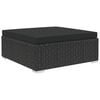 vidaXL Garden Lounge Set Black PE Rattan, Powder-Coated Steel, Polyester