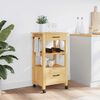 vidaXL Kitchen Trolley MONZA 18.9"x15.7"x34.8" Solid Wood Pine