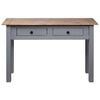 vidaXL Console Table Gray and natural wood Solid Pine Wood Medium