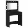 vidaXL Dressing Table 2 pcs Black 40 x 41 x 75 cm Engineered wood