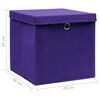 vidaXL Storage Box Set of 10 Purple Non-woven Fabric Compact Foldable
