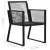vidaXL Dining Set Black PVC rattan, powder-coated steel, glass Set