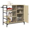 vidaXL Kitchen Trolley Sonoma Oak 34.4"x15.2"x33.3" Engineered Wood