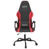 vidaXL Gaming Chair Black and Red Faux leather Medium Height-Adjustable