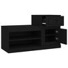 vidaXL Shoe Cabinet Black Engineered Wood 39.4 x 16.5 x 23.6 in
