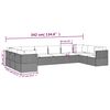 vidaXL Garden Lounge Set Grey PE Rattan, Powder-Coated Steel, Polyester, PVC