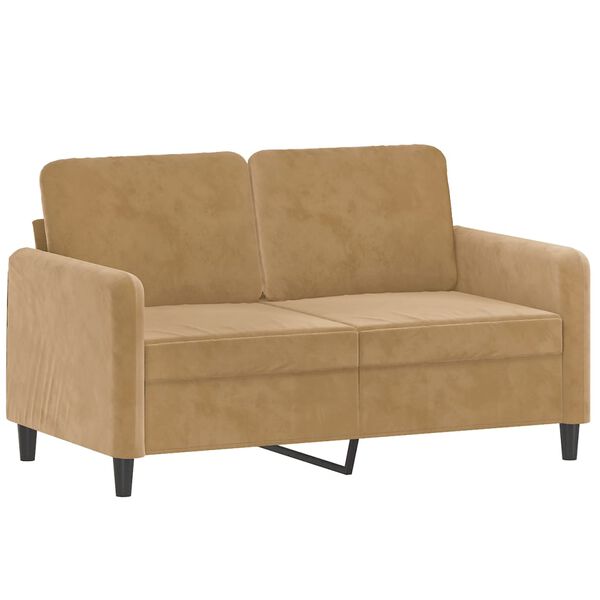 vidaXL 2-Seater Sofa Brown 47.2" Velvet