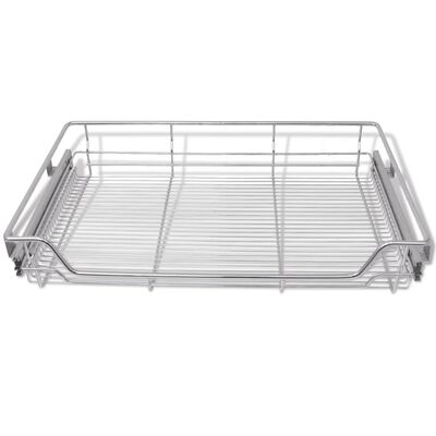 vidaXL Pull-Out Wire Baskets 2 pcs Silver 31.5"