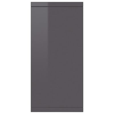 vidaXL Sideboard High Gloss Gray 34.6" x 11.8" x 25.6" Engineered Wood