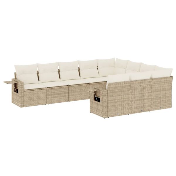 vidaXL Garden Sofa Set Beige, Cream White