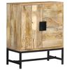 vidaXL Sideboard Natural Wood, Black Solid mango wood, Powder-coated iron