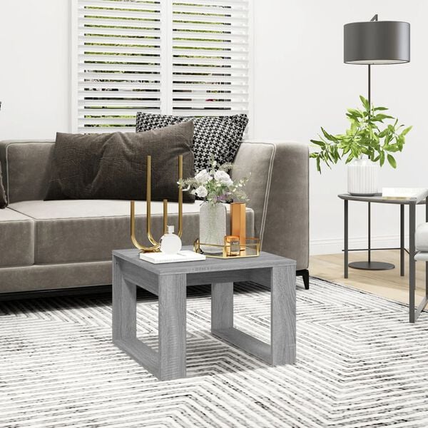vidaXL Side Table Gray Sonoma Engineered Wood Small Durable Side Table