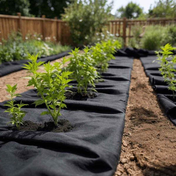 vidaXL Geotextile Membrane Black Polyester Fabric 1 x 32.8 feet Durable