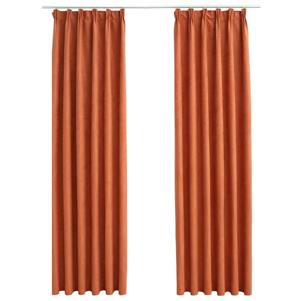 vidaXL Blackout Curtains with Hooks 2 pcs Rusty 55.1x68.9"