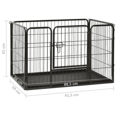 vidaXL Puppy Playpen Steel 36"x23.2"x24"