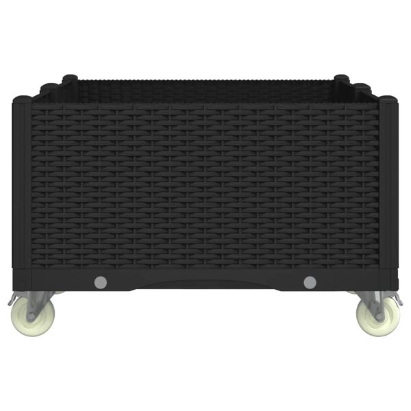 vidaXL Garden Planter Black Polypropylene Medium Portable