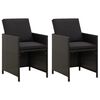 vidaXL Garden Chair And Stool Set of 4 Black PE Rattan, Steel