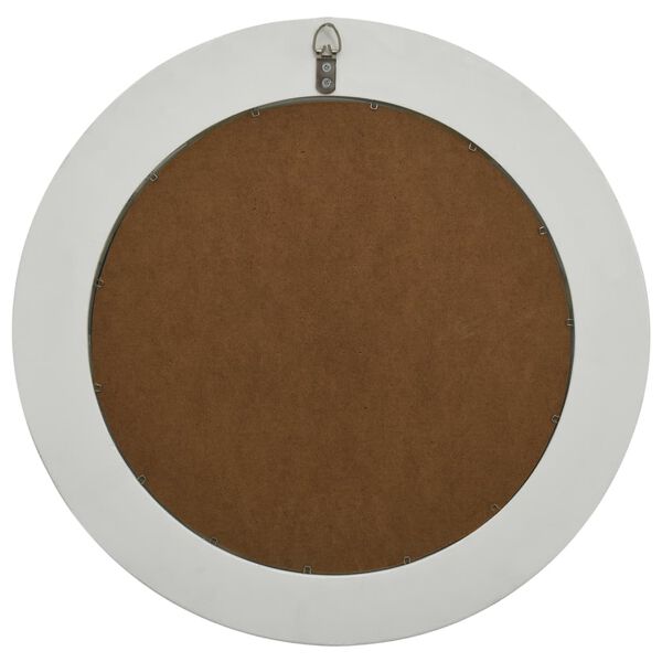 vidaXL Wall Mirror White Wood, glass, and engineered wood Medium Mirror