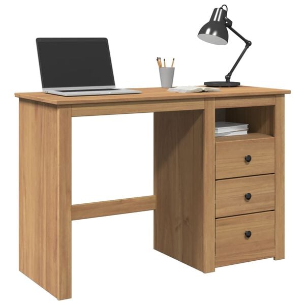 vidaXL Desk Honey Solid pine wood 44.1 x 17.7 x 29.5 in Desk
