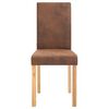 vidaXL Dining Chair Set of 4 Brown Faux Suede, Wood Standard Sturdy