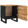 vidaXL Bedside Cabinet Set of 2 Natural wood with black frame