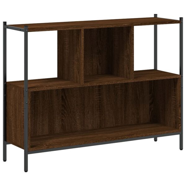 vidaXL Bookcase Brown oak Engineered Wood Medium Bookcase Rectangular