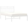 vidaXL Bed Frame White Powder-Coated Steel 42.1 x 79.9 in Bed Frame