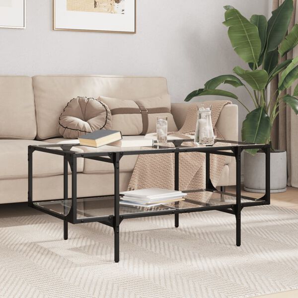 vidaXL Coffee Table Transparent, Silver
