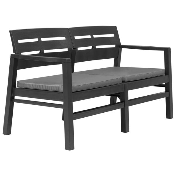 vidaXL Patio Bench Anthracite Plastic Standard Durable