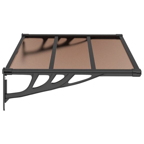 vidaXL Door Canopy Black Polycarbonate Medium Durable Door Canopy