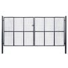 vidaXL Mesh Garden Gate Galvanised Steel 157.5x78.7" Grey