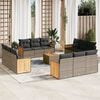 vidaXL Garden Sofa Set Grey PE rattan Medium Modular Garden Sofa Set