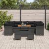vidaXL Garden Sofa Set Height-Adjustable 10 pcs Black Poly Rattan