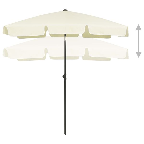 vidaXL Beach Parasol Sand Yellow Polyester 70.9 x 47.2 in Tiltable