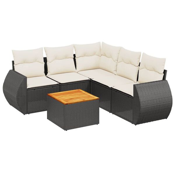 vidaXL Garden Sofa Set Black