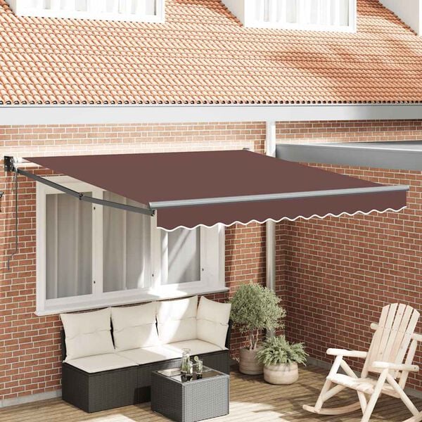 vidaXL Automatic Retractable Awning Brown 118.1x98.4"