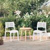 vidaXL Garden Chair Set of 2 White Polypropylene Standard Stackable