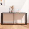 vidaXL Console Table Black Marble Tempered Glass, Powder-coated Steel