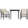 vidaXL Bistro Set Black, Cream White