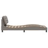 vidaXL Bed Frame Taupe Polyester, Metal, Solid Pine Wood, Plywood Single
