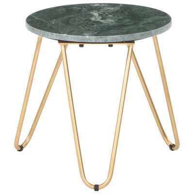 vidaXL Coffee Table Green 15.7"x15.7"x15.7" Real Stone with Marble Texture