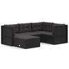 vidaXL Garden Lounge Set Black PE rattan, powder-coated steel