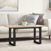 vidaXL Coffee Table O-Frame 35.4"x15.7"x17.9" Solid Wood Pine and Steel