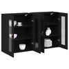 vidaXL Wall Cabinets 2 pcs Black Oak 27.36 x 13.39 x 35.43 in