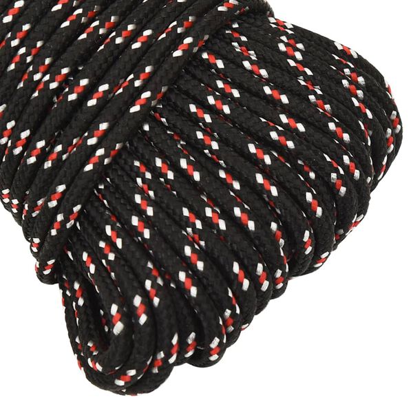 vidaXL Boat Rope Black 0.20 " 328.1 ' Polypropylene