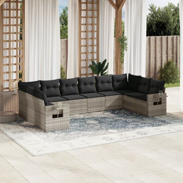 vidaXL Garden Sofa Set Light Gray