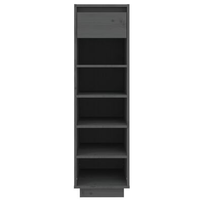 vidaXL Shoe Cabinet Gray 11.8"x13.4"x41.3" Solid Wood Pine